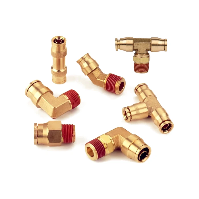 Supplier DOT Air Brake Push In NPT Standard Fittings Union Elbow Tee 45 Degree Swivel Connector for Truck Air System