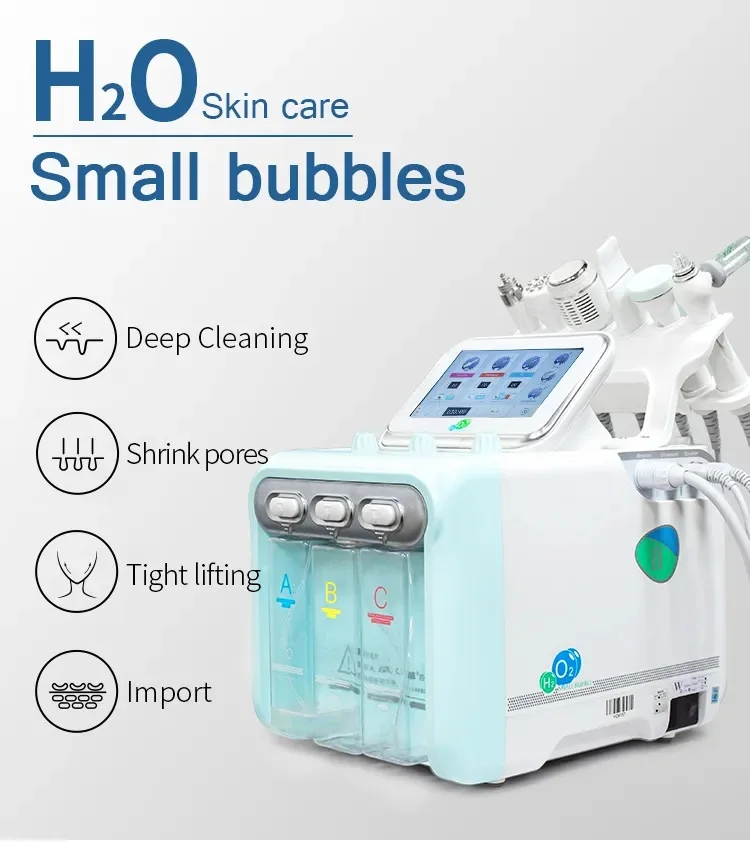 High Quality 6 In 1 Ultrasonic Skin Peeling RF Skin Lifting Water Hydro Dermabrasion Facial Machine