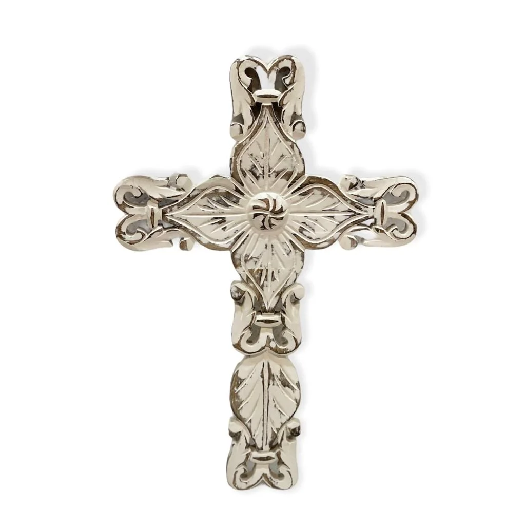 Customized Crucifix Wall Cross with Serenity Prayer natural mango Wooden Cross Rustic Decor for Home decorative Wood Cross