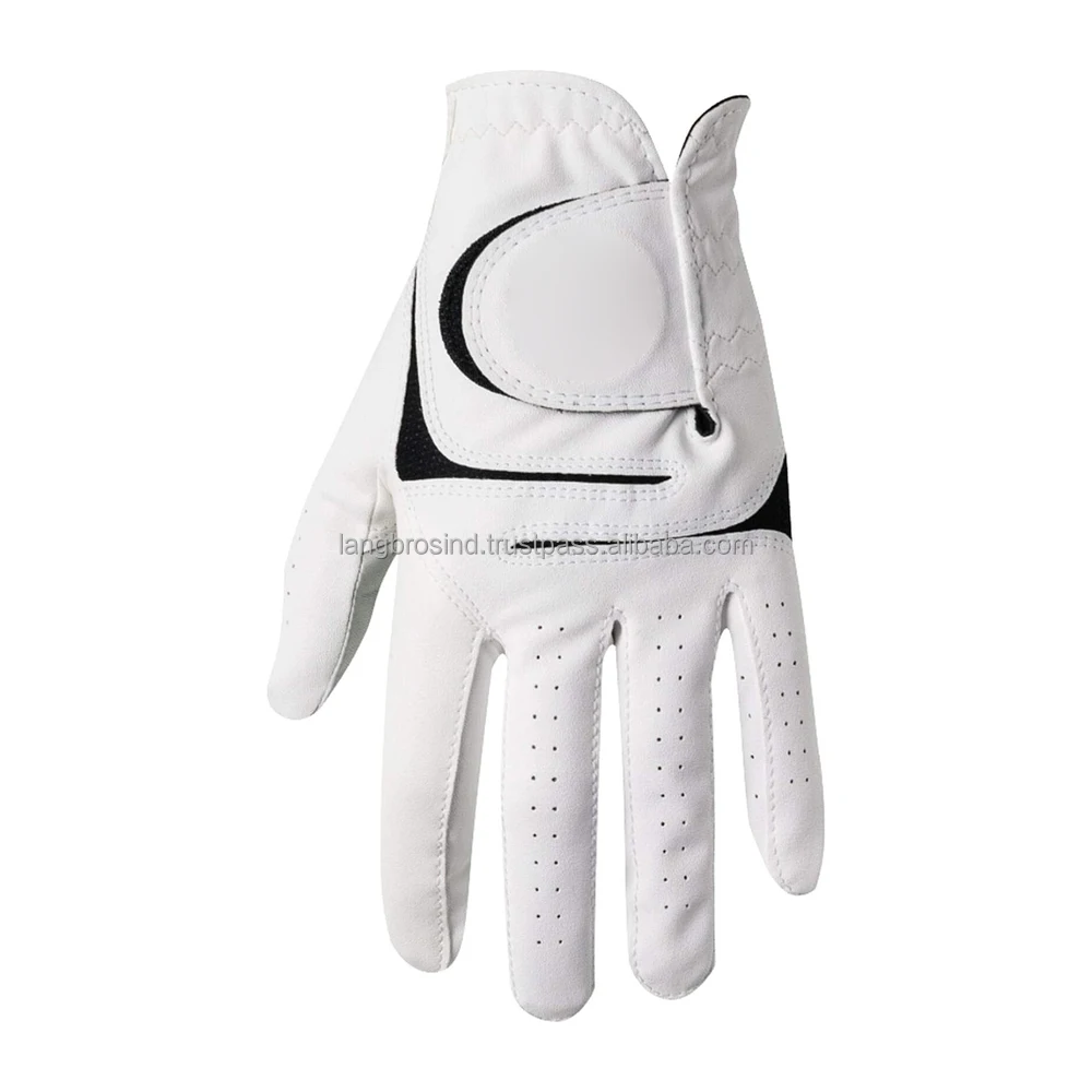 Custom Colors Genuine Leather Cabretta Golf Glove Men/Women Soft Breathable Hand Grips Left Hand Golf Accessories Made Pakistan