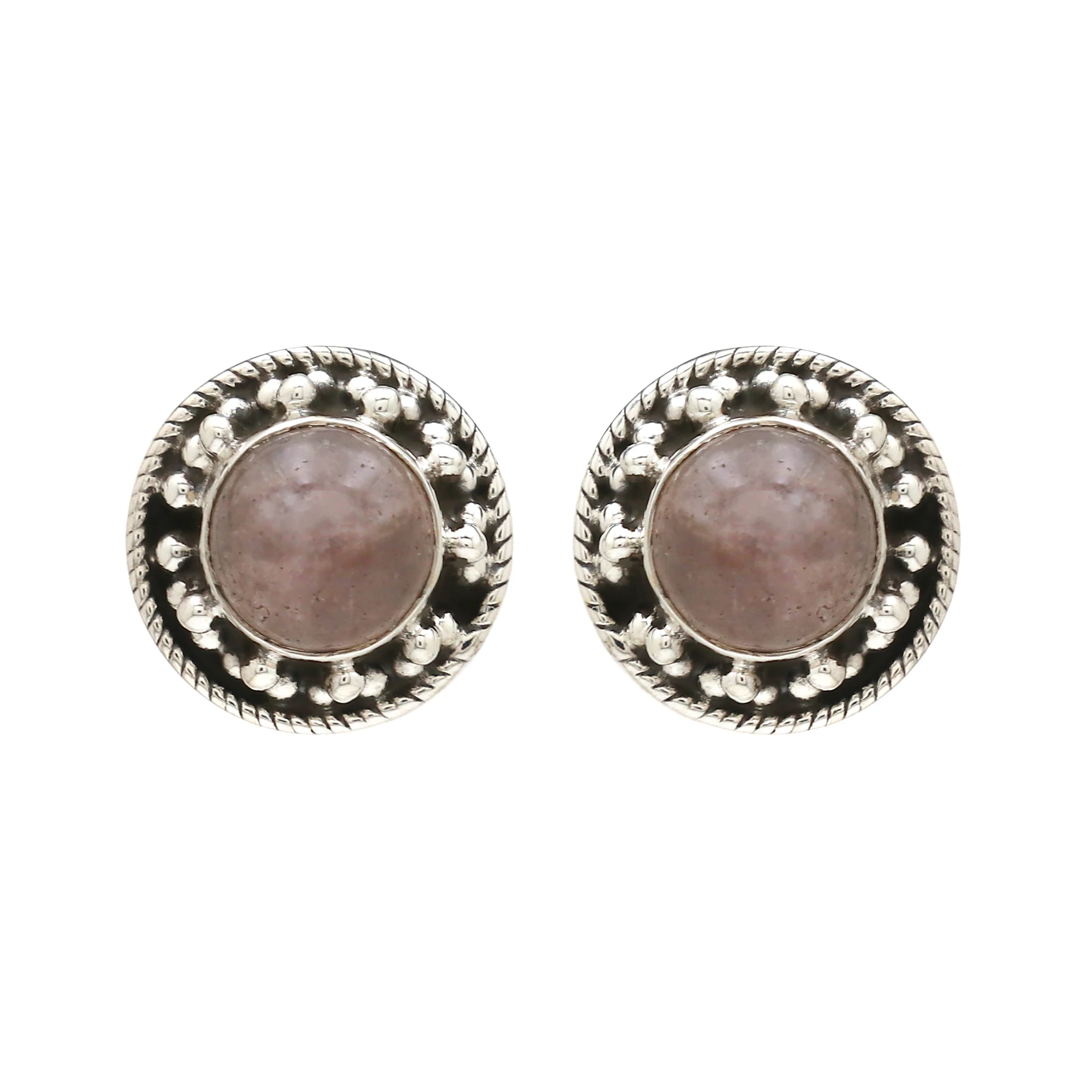 Natural Gemstone 925 Sterling Silver Party Wear Stud Earrings Bohemian Jewelry Latest Design One OF A Kind Jewellery
