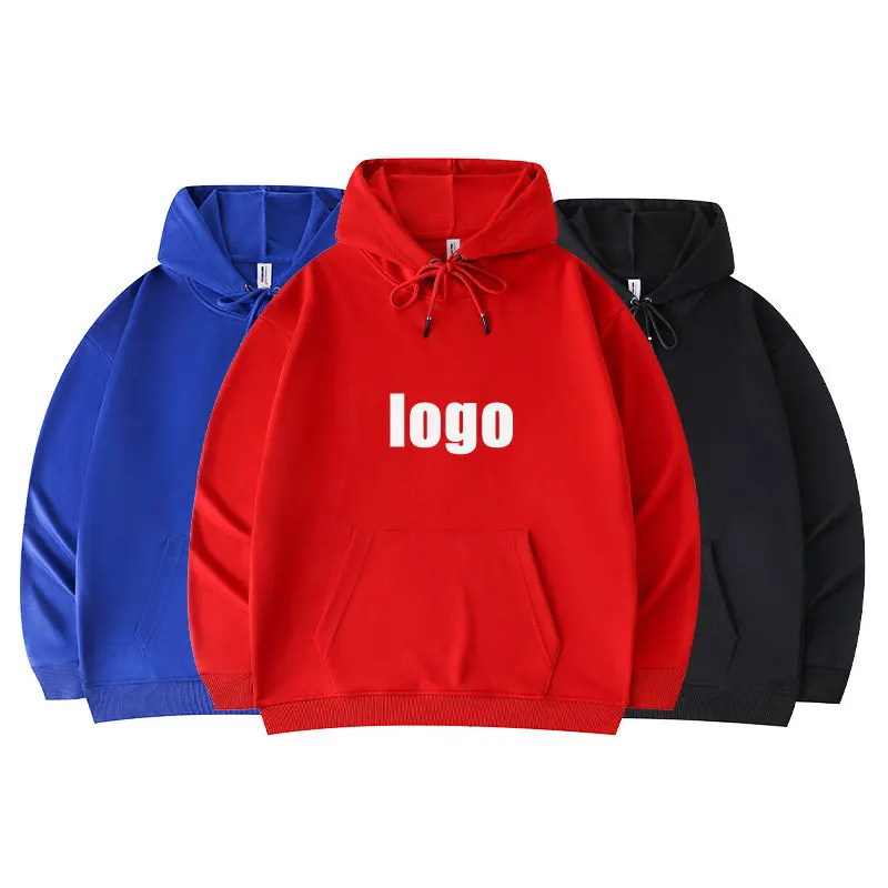 Mens Women 500gsm 100% Cotton Hoodies Plus Size Pullover Oversized Big and Tall Hoodie Print Embroidery Custom Logo For Unisex