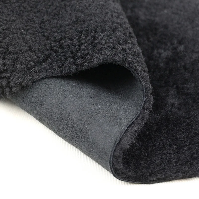 Shearling black sheep fur 100% real lamb skin leather for lining of shoe coat bag
