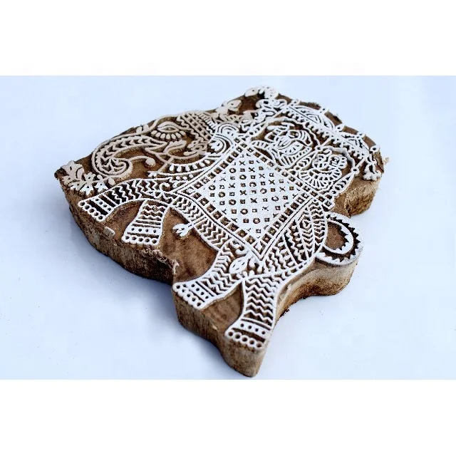 Elephant Indian block printing Textile Stamp Elephant Wooden Block Stamp Wooden Block  elephant Hand Carved printing stamp