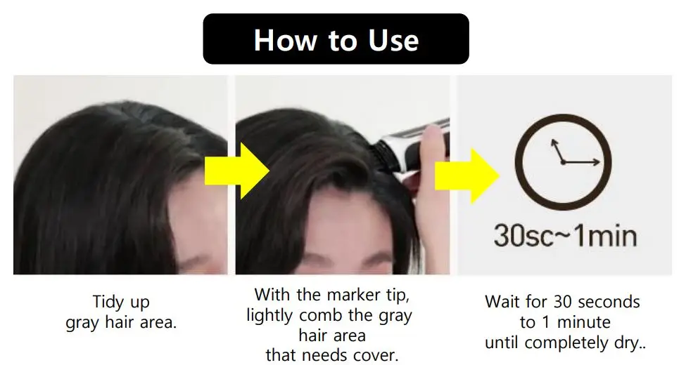 [Korea Cosmetics]Quick Hair Marker Easy to cover between hair without staining the scalp Fast drying and long lasting