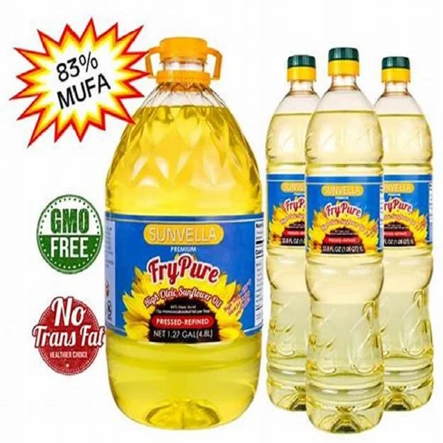 Buy 100% Pure sunflower oil 1.5 Liter SUNVELLA FryPure Pressed-Refined Non-GMO High Oleic Sunflower Oil