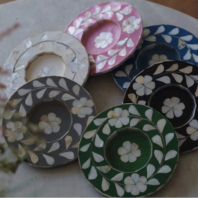 Готовый к отправке новый дизайн перламутровый чай кофейное блюдо подставки арабские чашки Круглые сервировочные тарелки Рамадан подарки