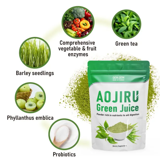 Private brand slimming green tea vegetable and fruit enzyme tea bag flat belly product herbal detox slimming tea slimming powder