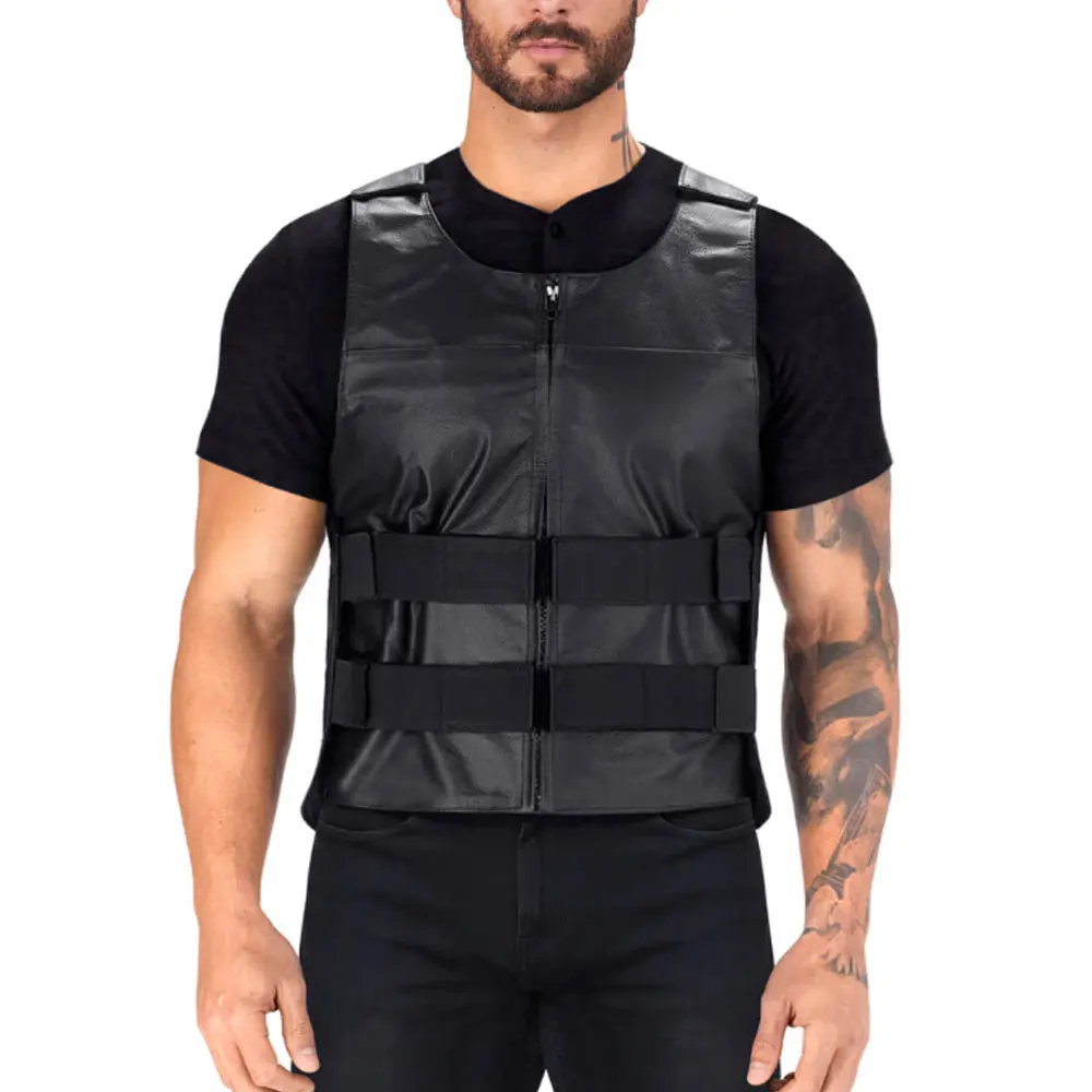 Waistcoat Men Plaid Formal Leather Vest Wholesale Custom Tweed Oem Sea Spring Shell Style Fabric Packing Pattern Leather Vest