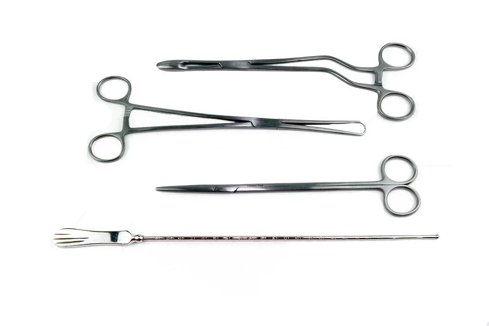 Stainless Steel Disposable IUCD Instrument Set Gross Maier Dressing Forceps Metzenbaum Scissors Pozzi Forceps high Uterine sound