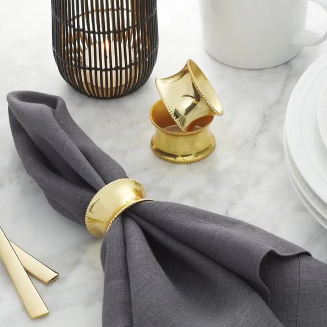 Buy Online metal napkin Ring Copper Tone Premium Grade Top Quality Reusable Cloth Tissues Holder Napkin Holder Private Logo