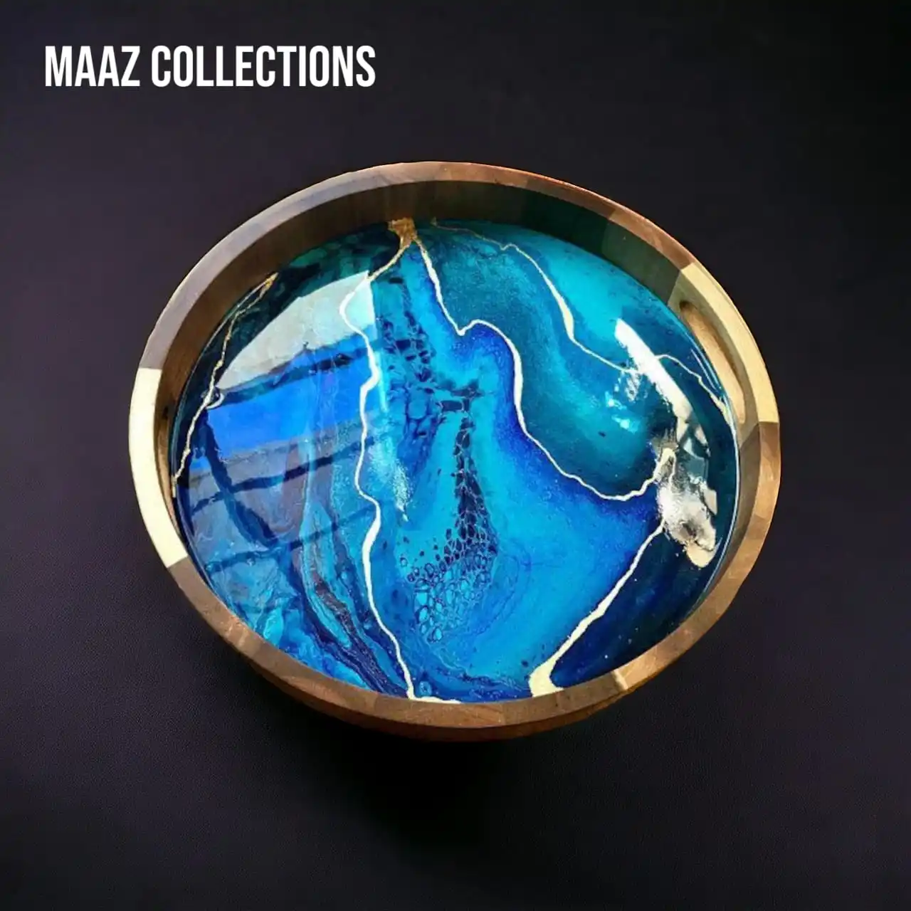 Exquisite Handcrafted Wooden Resin Serving Trays Wholesale Manufacturer in India