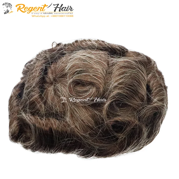 Высококачественный Невидимый парик дышащий супер тонкий Швейцарский из человеческих волос мужской в индийском стиле