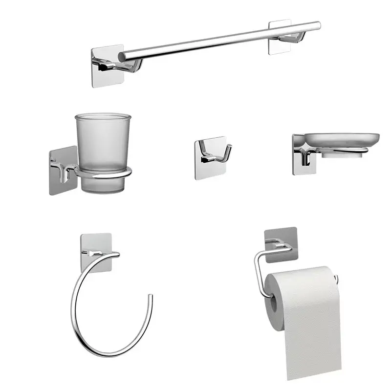 FAAO OEM Modern Accessories Bathroom Decor Luxury Toilet Stainless Steel Bathroom Accessories 6 Piece Set
