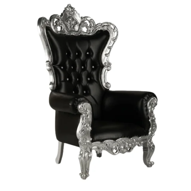 Black High Back Single Sofa Royal Throne Wedding Chairs For Middle Bride And Groom Luxury Chair Wholesale Price From Indonesia