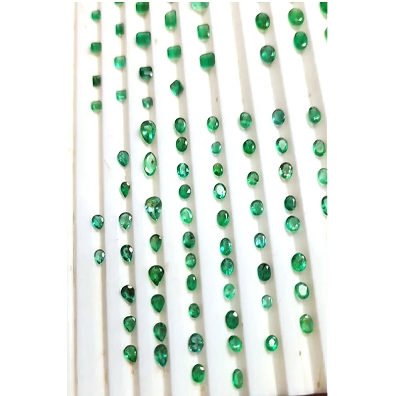 135 pcs Natural Zambian Emerald 4x3mm 5x3mm 6x4mm oval pear square rectangle facet 30 cts lot Iroc Sales gemstone cut US$343