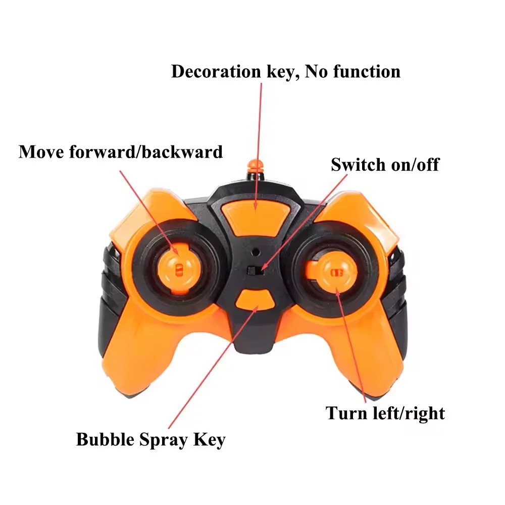 2.4Ghz Bubble Spray Rc Car 360 Degree Rotation Bubble Remote Control Car Toys Gifts With Lights Kids Summer Outdoor Bubble Toys