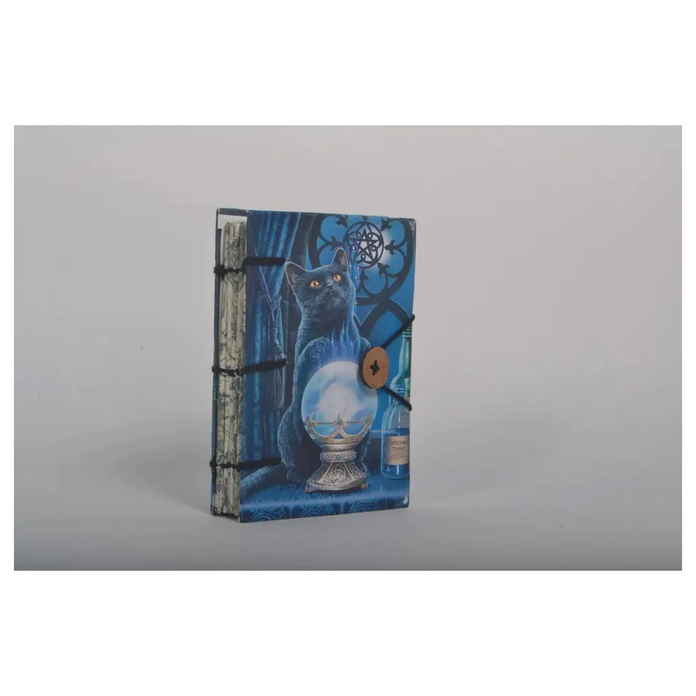 New Cat Printed Vintage Journal With Decor Book Of Shadows Goddess Witchcraft Spell Of Shadows Leather Journal