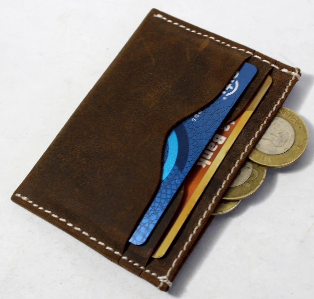 New Product Oil pull up tannery Leather Wallet for Men and Women Zippered Small Money Pocket & Gift Aesthetic Style Credit Card