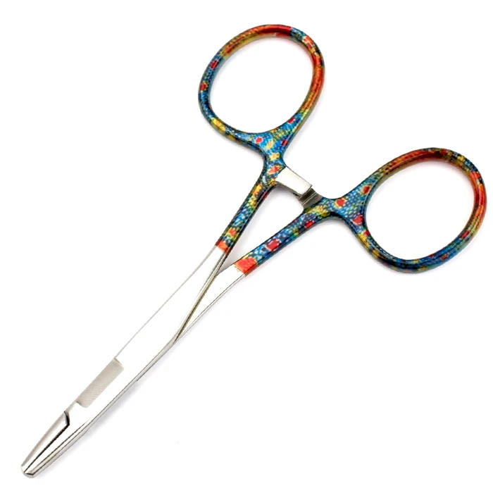 Professional Fly Fishing Forceps Stainless steel fancy coated Customize Trout Fishing Forceps fishing instruments high quality