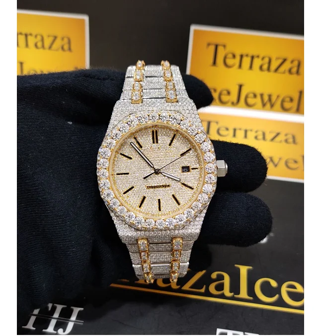 Best Price & Quality Automatic Movement Mechanical Custom Hand Made DEF VVS Moissanite Diamond Iced Out Hip Hop Watch For women
