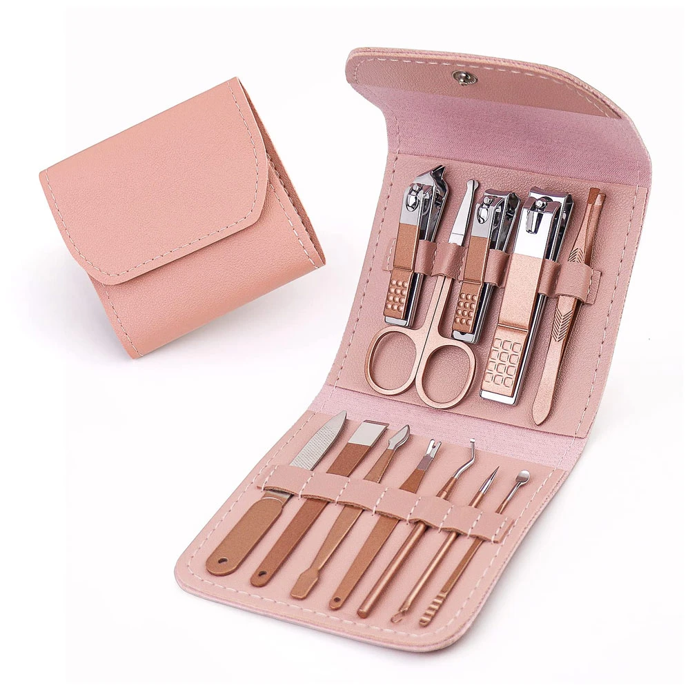 Factory New Design Purple 18 Pcs Manicure & Pedicure Kits Personal Care Nail KitGrooming Manicure Set Beauty Girl Set OEM