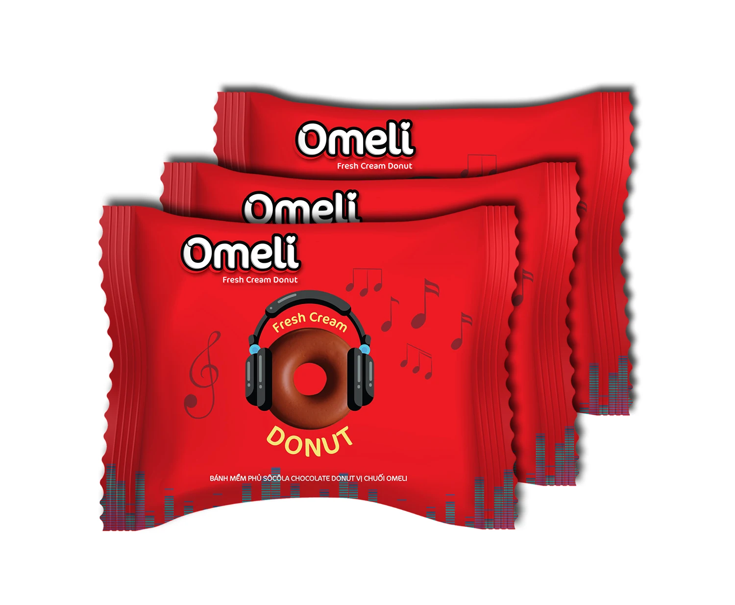New Product Premium Quality Brand Omeli Donut - 150g, Banana fresh cream flavour Tasty Delicious/ Chocopie Chocolate cake