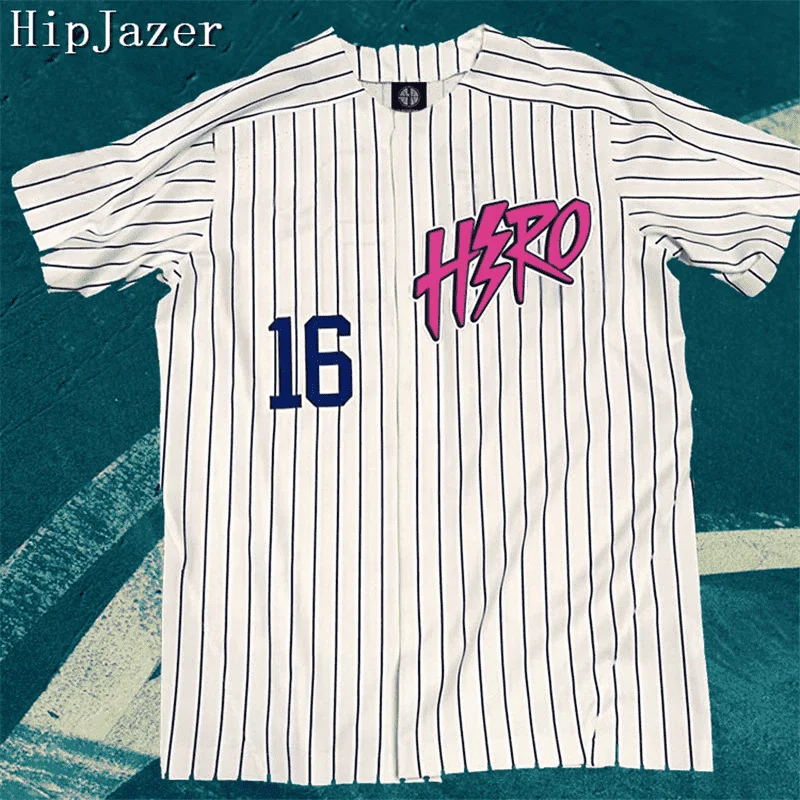 BG baseball jerseys jersey Outdoor sportswear Embroidery sewing white blue font Hip-hop Street culture