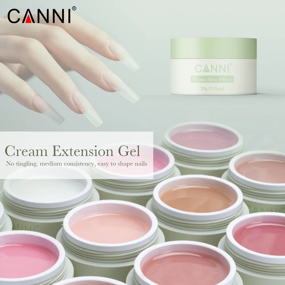 CANNI New 28g Functional Gel Thick Extension Fiber Fix Hard Base &Top Coat Nail Gel Mixing Nail Art Design Cure Construct Gel