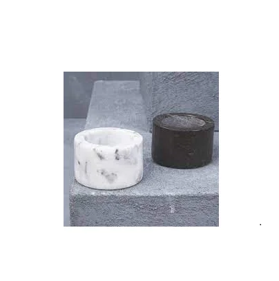Marble Salt Bowl Wedding Gift Kitchen Decor Tool White and Pepper Shaker with Tray