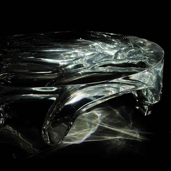 Designer Epoxy Resin Transparent Ice Cube Coffee Table Home Furniture Decor Art Low High Waterfall Gravity Round Center Table