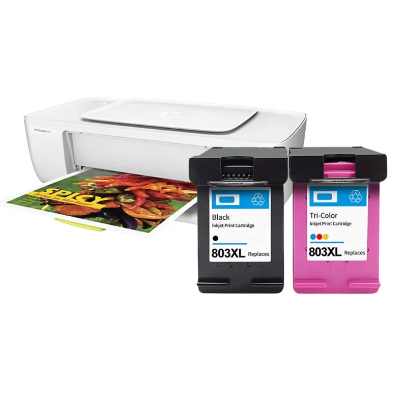 Remanufactured Black Tri Color Ink Cartridge 803 803XL Inkjet Refill Compatible for Deskjet 1112 2130 2132 3630 3632 Printer