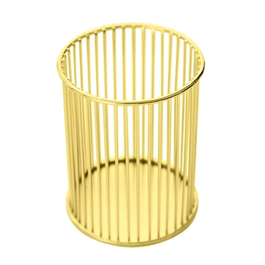 2022 Cheap Metal Grid Mesh round Pen Holder for Office Storage Supplies