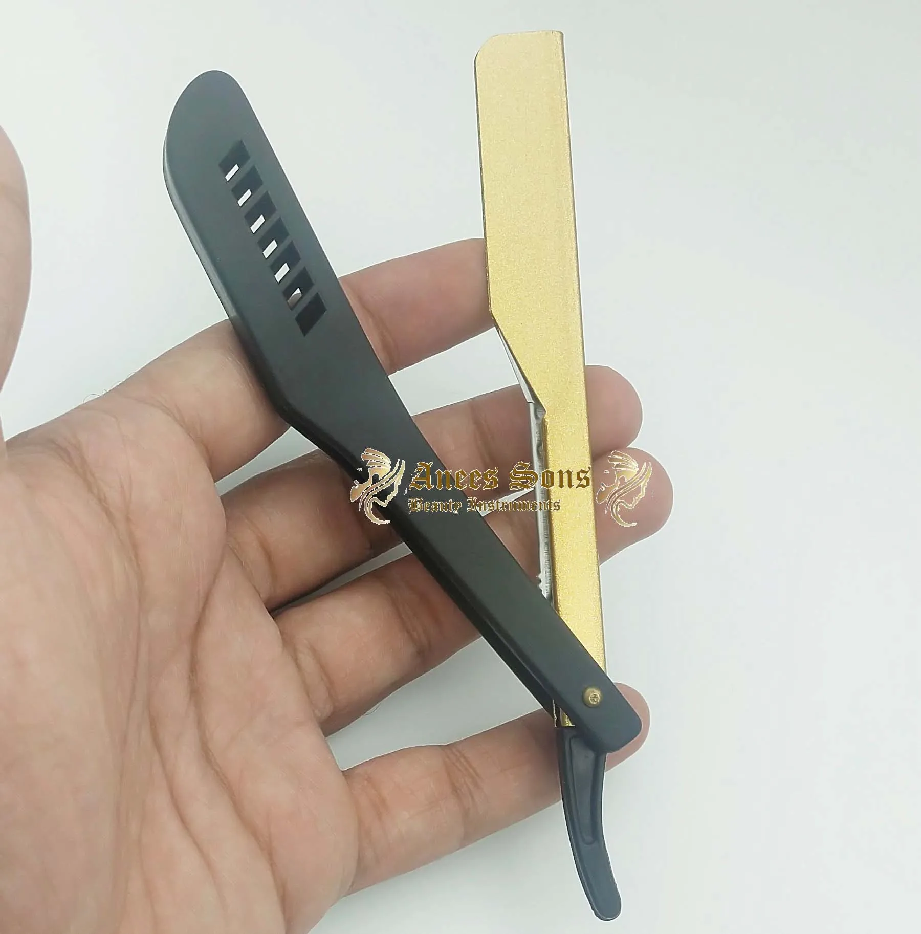 Wholesale Custom Black Gold Plastic Handle Sliding Barber Razor/ Shavette Razor