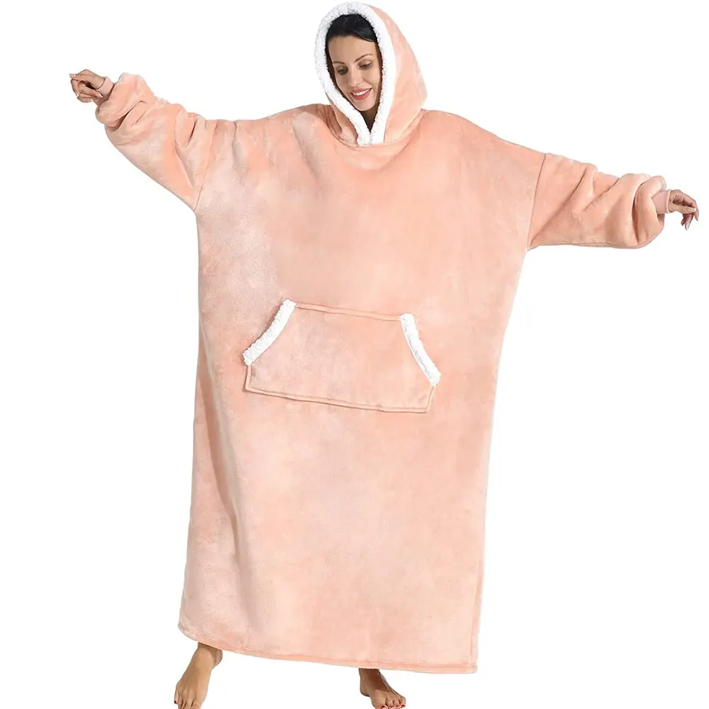 Hooded Blanket Silky Soft Wearable Kids Pets Hoodie Blanket Sweatshirt Wearable Hoodie Blanket