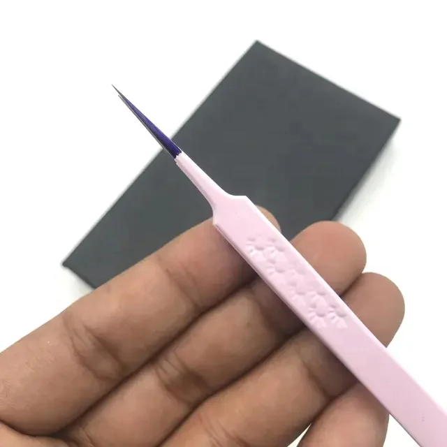 High Quality A Type Lash tweezers Unique Customized Color With Lash Printing Grip Wholesale Price For Eyelash Tweezers
