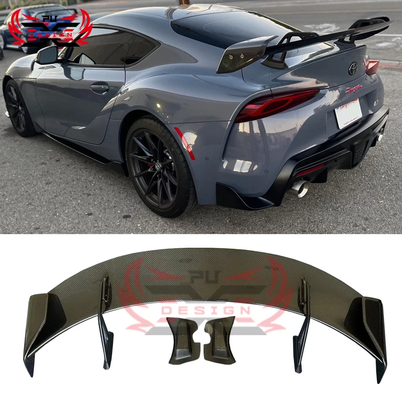 Hot Selling Dry Carbon Fiber A-D Swan Neck Wing for Toyota Supra MK5 MKV A90 A91 Trunk Spoiler Lip Splitter Diffuser Body Kit