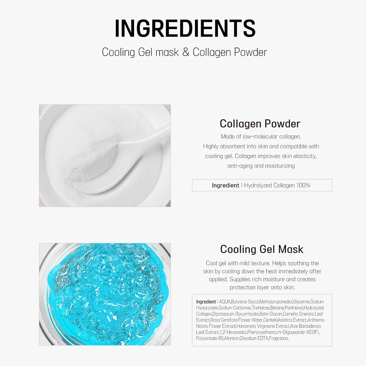 private label vegan Korea OEM ODM Cooling gel mask Soothing mask Moisturizing Beauty Cosmetics Cooling Ice single product logo