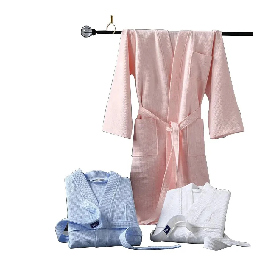 Bath Men Sleepwear Dressing Luxury Gown Lightweight Waffle Towel Bathrobe Women
