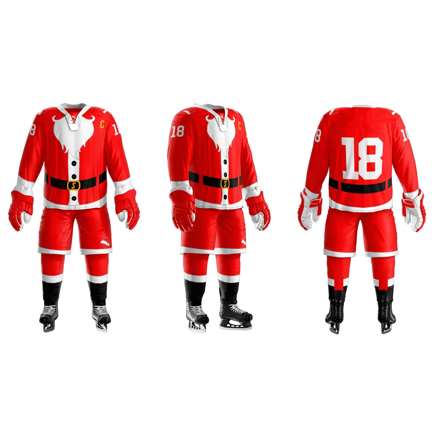 Custom Sublimated Ice Hockey Uniforms Affordable Team Kits with Free Design Service 100% Polyester