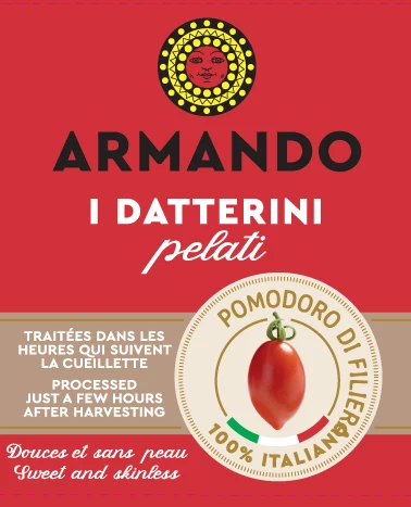 High 100% Italian Quality Premium Ready fresh Peeled Datterini Tomatoes Sauce 400g can for Wholesale