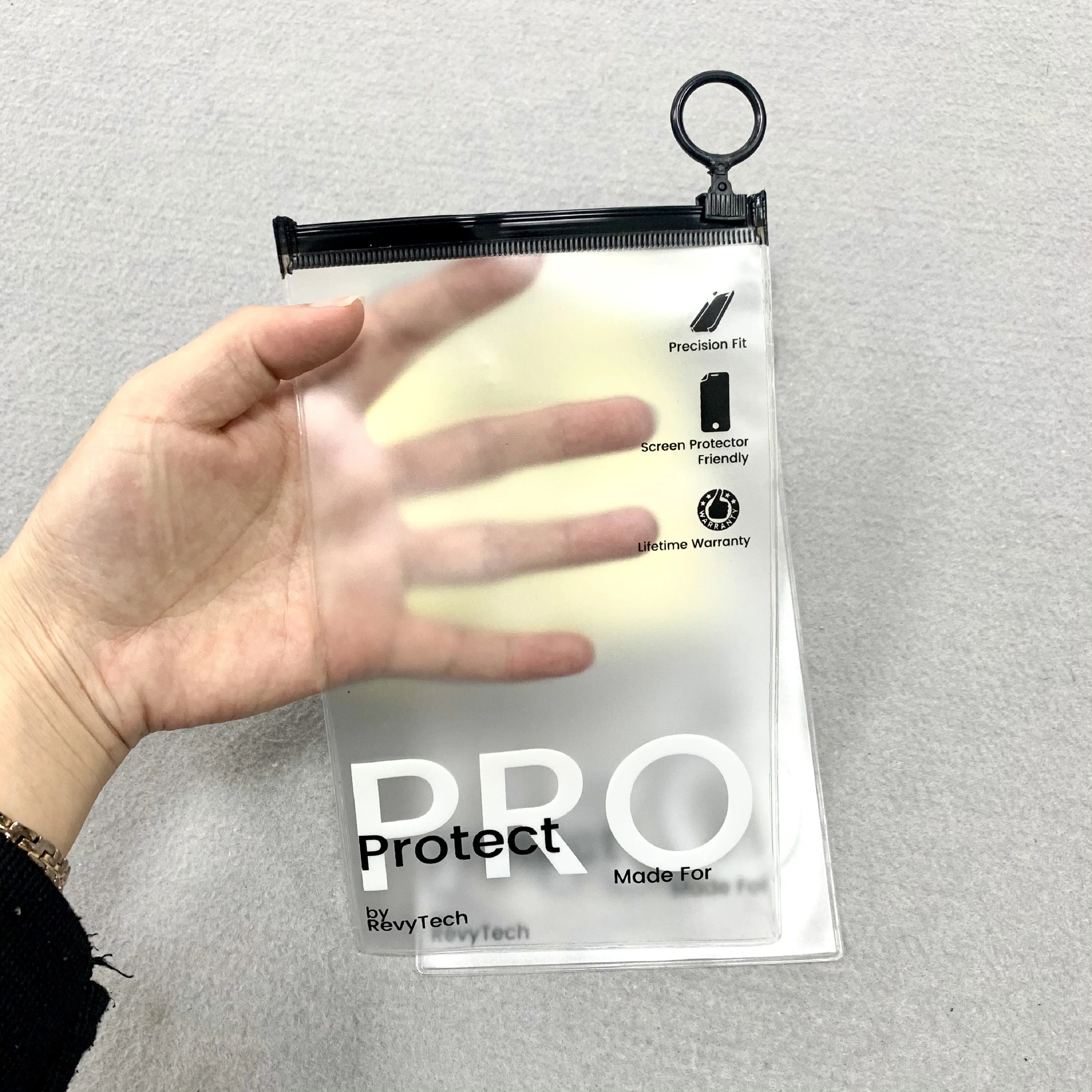 Custom printed Zipper Pouch frosted ziplock Packaging Bag For Phone case/ Socks Packaging Frosted Ziplock Bag