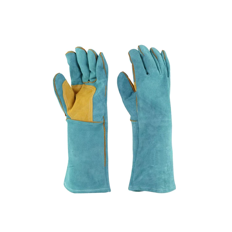 OEM Service Heat Resistant Cow Split Leather Welding Gloves Warm Lined Safety Gloves with Anti-Slip Protection for Driving