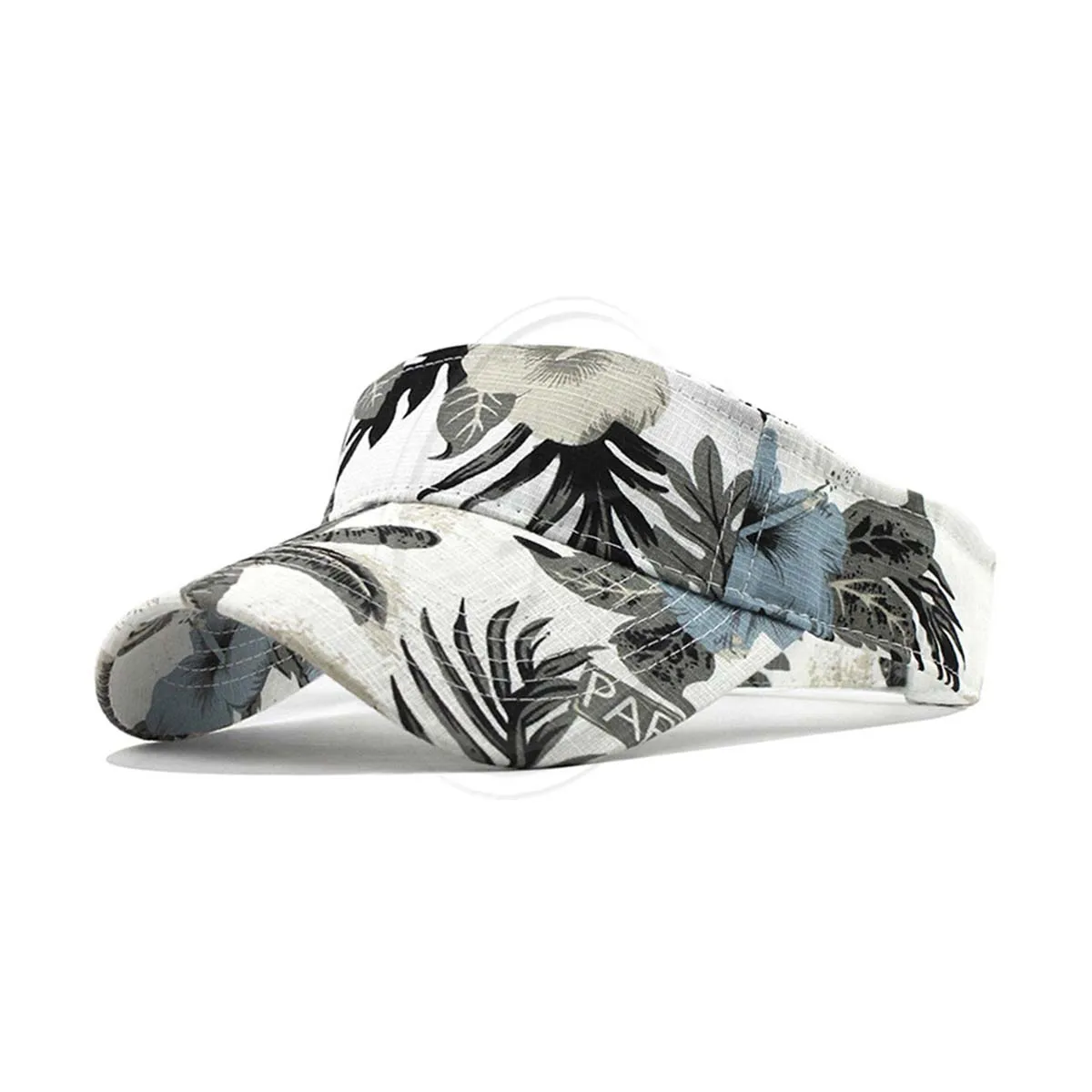 Washed Canvas Visor Cap Outdoor Sun Cap Anime Caps Leaves Print Customized Hats For Women Adjustable Sun Hat