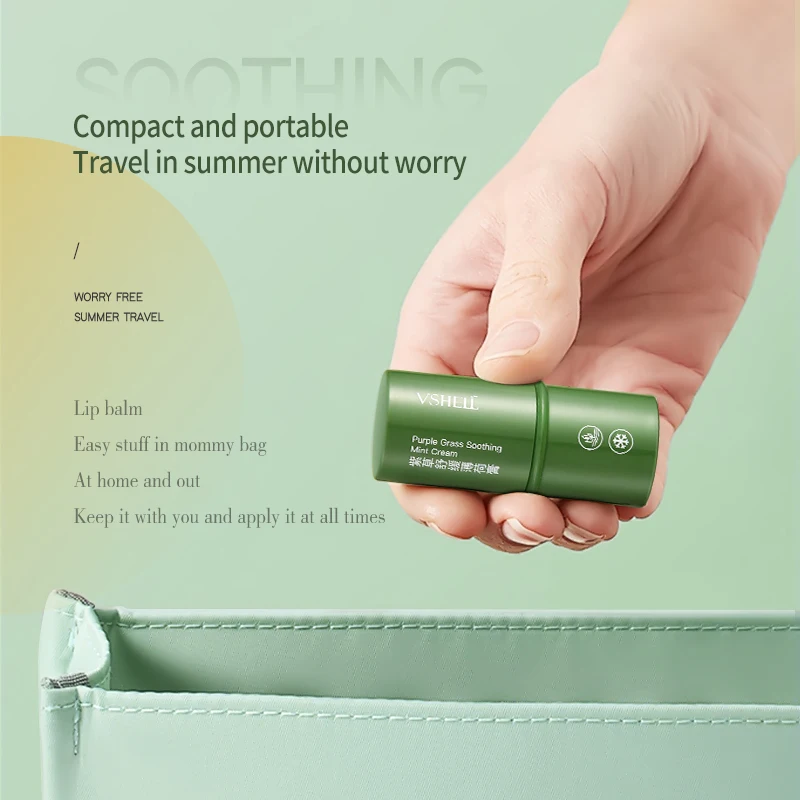 OEM Herbal Soothing Mint Balm 6.5g Cooling and Comforting Relieving Skin Irritation Insect Bite Moisturizing Lithospermum Gel