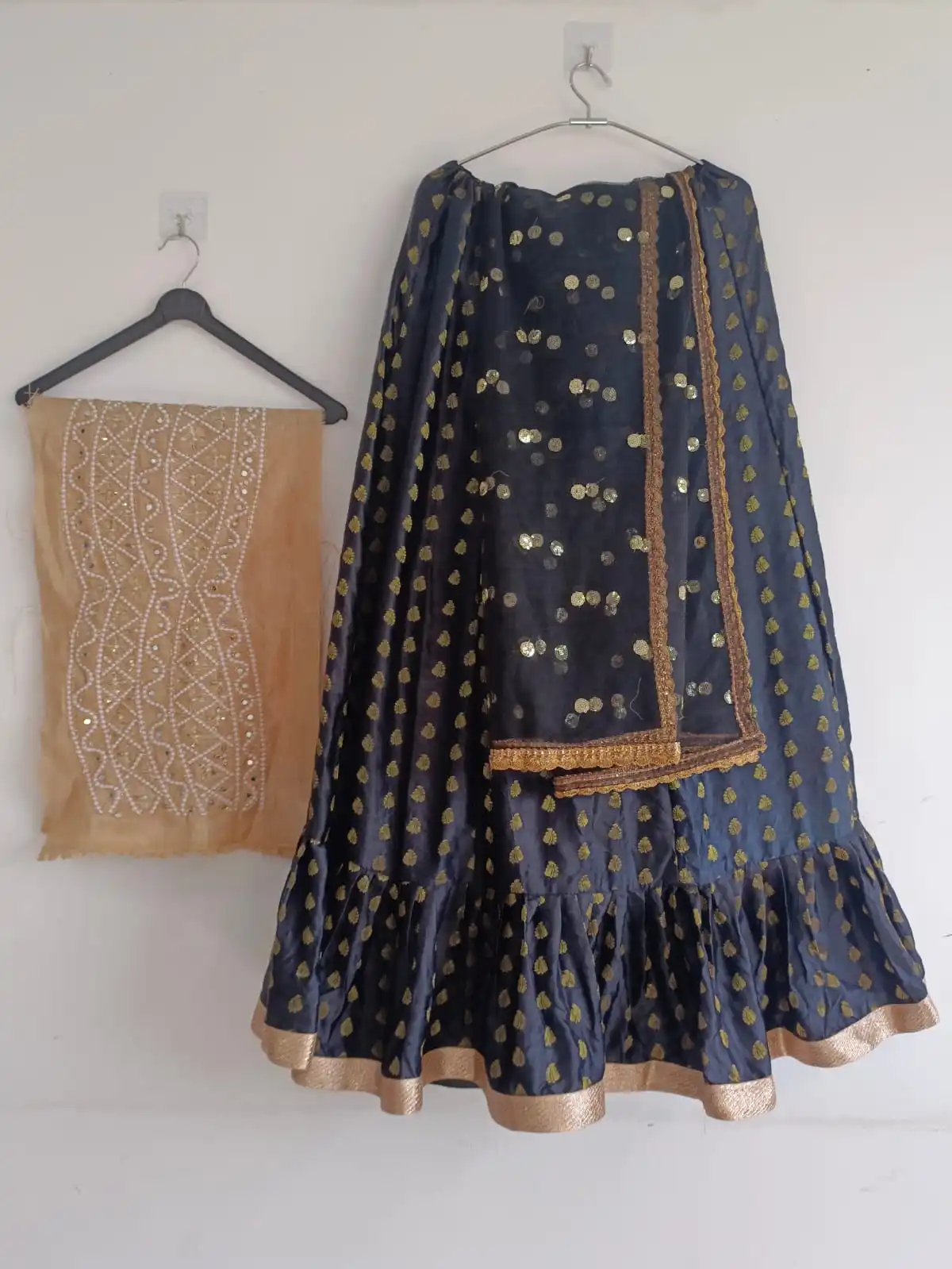 Trendy Designer Style Heavy Kasturi Silk Lehenga Choli Print and Lace Border with Silk Blouse with Sequence and Dori Pattern