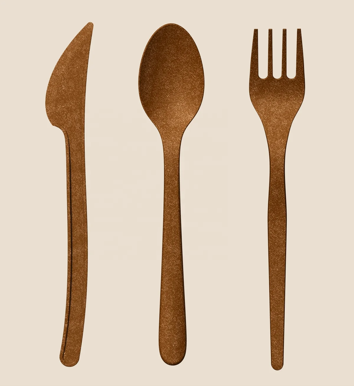 Eco-friendly Knife, spoon, and fork set from AirX wooden-like Cutlery set from Coffee grounds for dishwasher safe