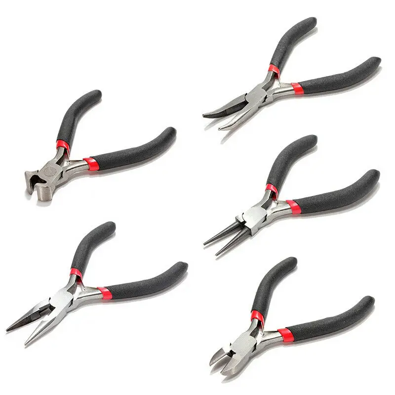Pliers Beading Tools Sets Design and Repair Jewelry Zipper Storage Case 5Pc Jewelry Crafting Making Tools Kit