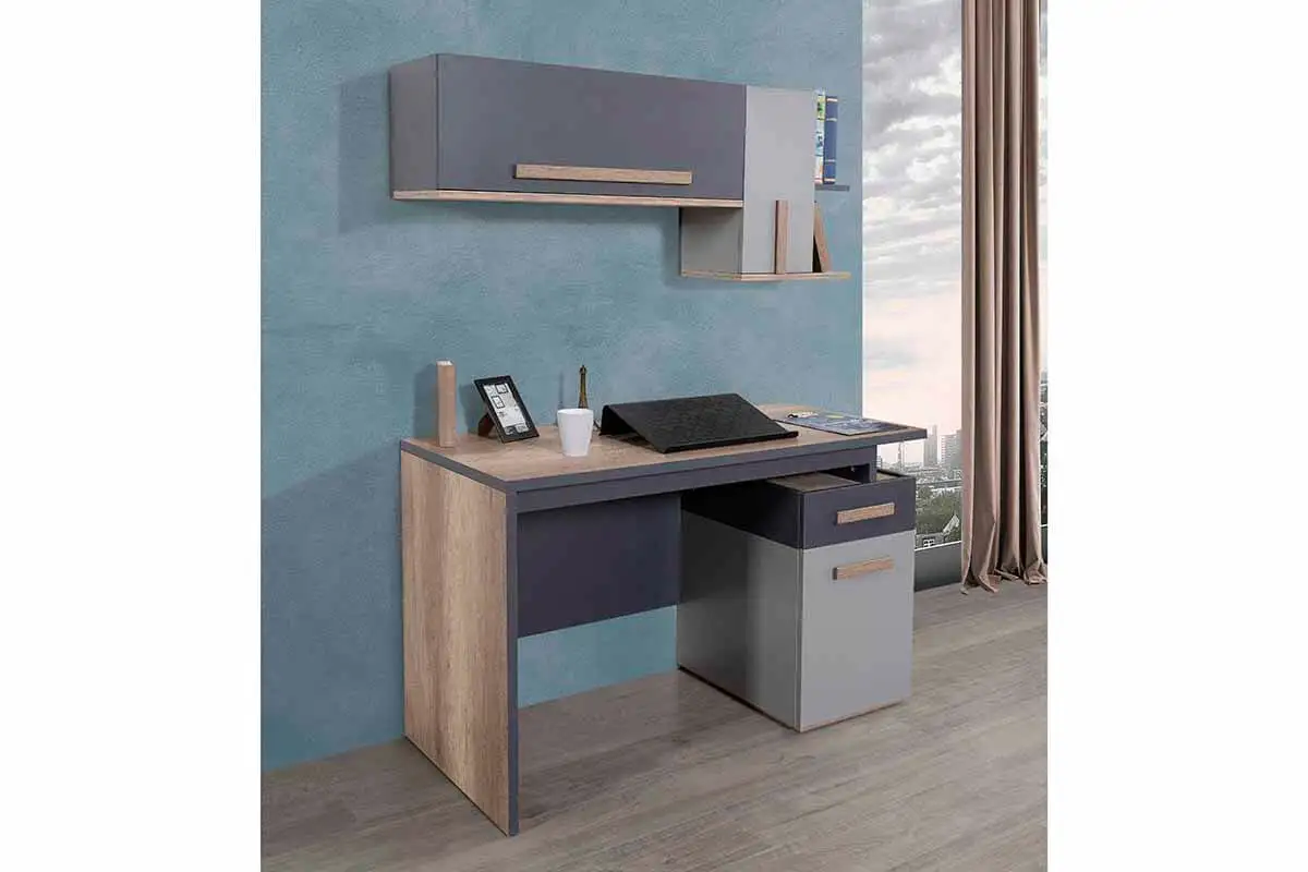 Economic Cheap Kid Teen Bedroom Furniture Set Natural Modern Functional Hygienic Wardrobe Study Desk (ider City)