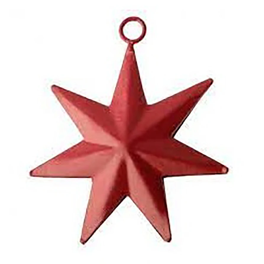High Quality Iron Christmas Decorative Hanging Star Flake Red Color Handmade Pendant in Affordable Price